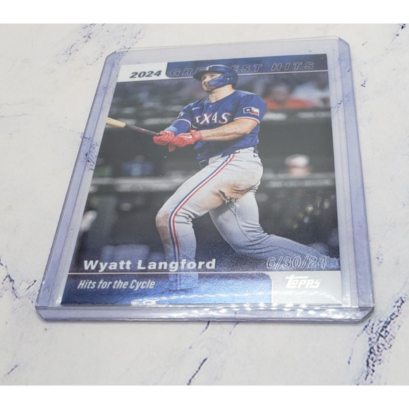 2025 Topps Series 1 - 2024 Greatest Hits Wyatt Langford Texas Rangers #GH-27 - Picture 3 of 4